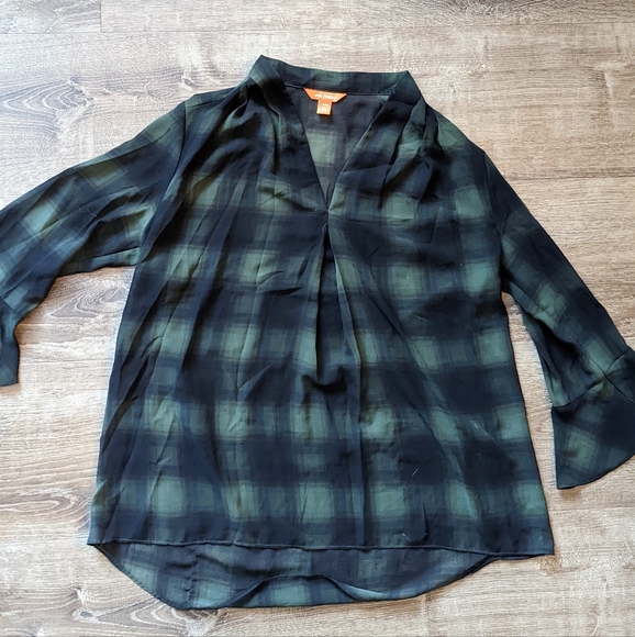 Plaid Joe Fresh Blouse - Picture 1 of 2